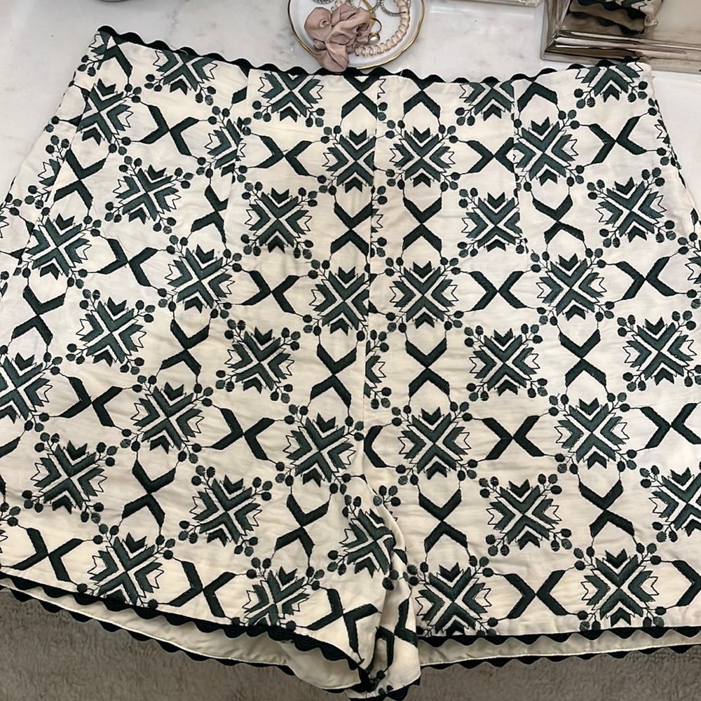 Zara womens embroidered shorts